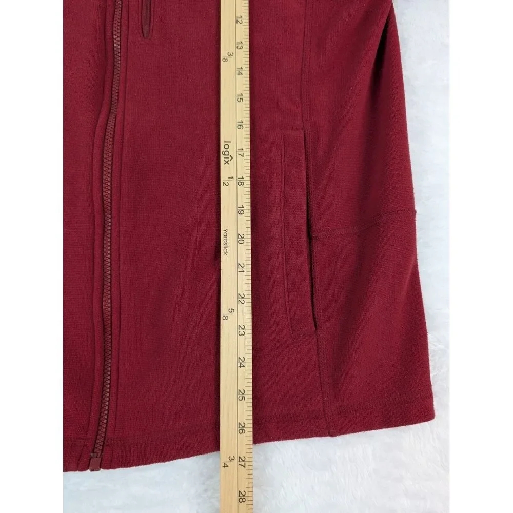 The North‎ Face Full Zip Fleece Jacket Men's L Red Polartec Pockets Mid Weight